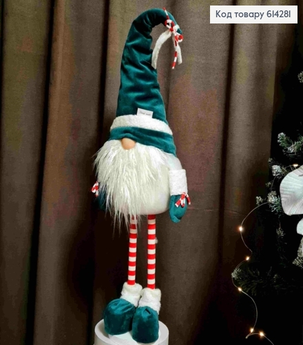Гном "Скандинавський" в ЗЕЛЕНІЙ шапці, 82см, ручна робота, Україна 614281 фото 1