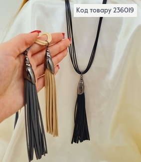 Бижутерия на шею подвеска с бутоном экокожи 72 + 6 см 236019 фото
