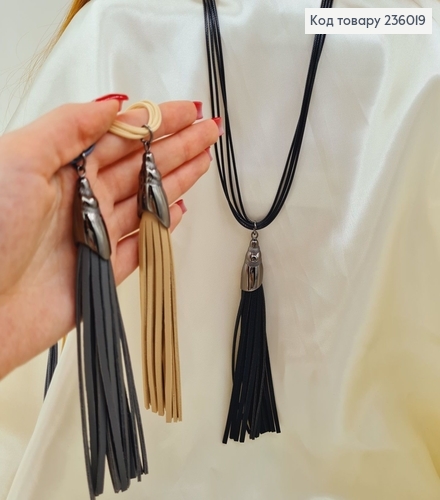 Бижутерия на шею подвеска с бутоном экокожи 72 + 6 см 236019 фото 1