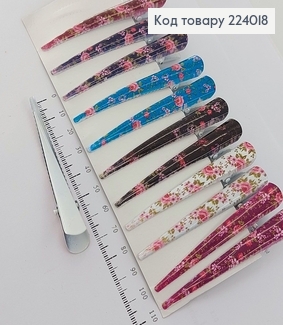 Заколка стрела металл разноцветный цветы 7,5 см уп. 224018 фото