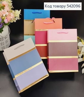 Пакет бумажный Пастельные линии, 18х23х8см, в ассорт. 542096 фото