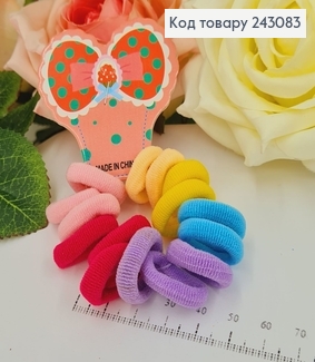 Резинка микрофибра 2см (15шт/уп) разноцветная, цена за уп. 243083 фото