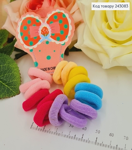 Резинка микрофибра 2см (15шт/уп) разноцветная, цена за уп. 243083 фото 1