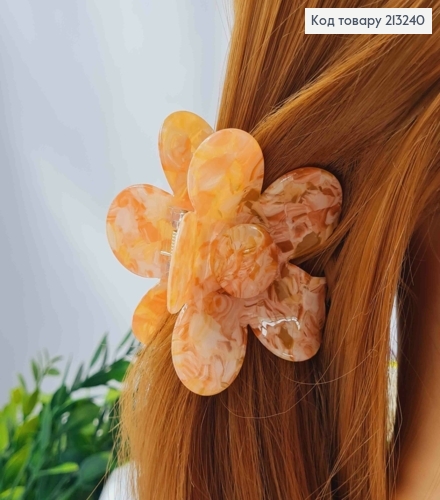 Краб пластик (акрил), КВІТКА, 7см, Персикового кольору 213240 фото 1