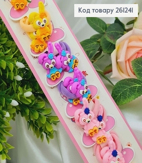 Набор детских резинок Коричневые Кролики в ярких тонах, 20 шт/наб. 261241 фото