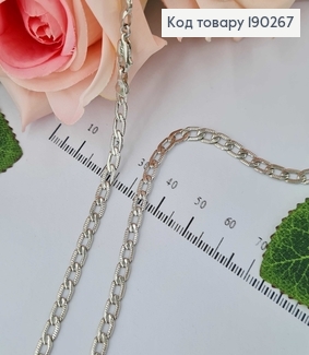 Цепочка родированная, панцирное плоское плетение 60см Xuping  190267 фото