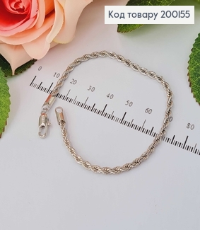 Браслет родованный, плетение шнурочок 19см Xuping  200155 фото