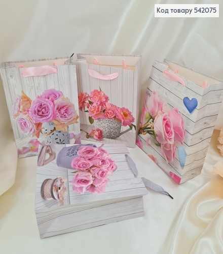 Пакет бумажный средний букеты 23х18 см в ас. 542075 фото 1