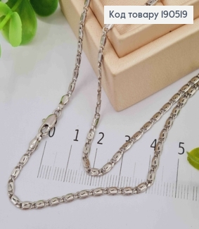 Цепочка родованная Улиточное плетение, ширина 3мм, длина 50см, Xuping 190519 фото