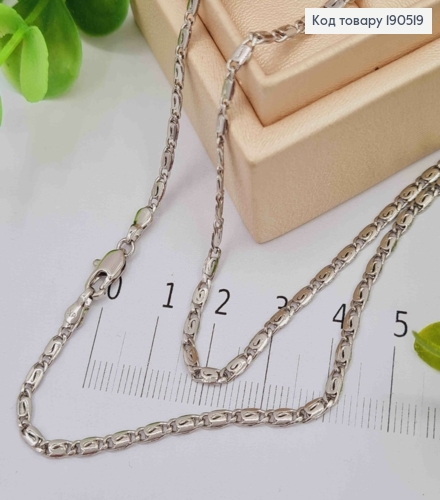 Цепочка родованная Улиточное плетение, ширина 3мм, длина 50см, Xuping 190519 фото 1