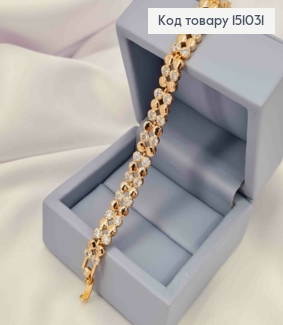 Браслет, плетение Круглыми пластинками с камешками, 17+2см, Xuping 18K 151031 фото