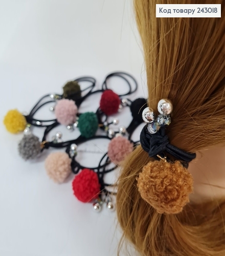 Резинка подвійна з балабонами в асорт. 243018 фото 2