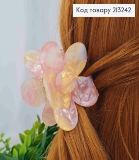 Краб пластик (акрил), ЦВЕТОК, 7см, Перламутрово-Розового цвета 213242 фото