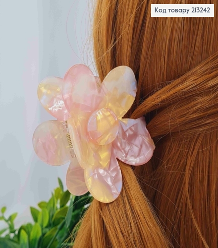 Краб пластик (акрил), КВІТКА, 7см, Перламутрово-Рожевого кольору 213242 фото 1