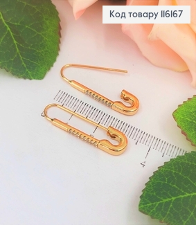 Серьги, "Шпильки" с камешками, 3,5см, Xuping 18K 116167 фото