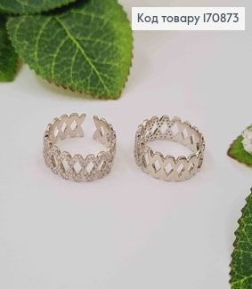 Кольцо родованное, "ДНК" в камнях, Xuping 170873 фото