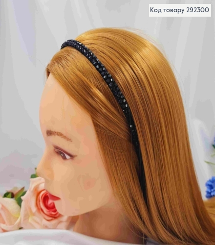 Обруч металлический с Бусинками в два ряда, Черного цвета, 8мм 292300 фото 1