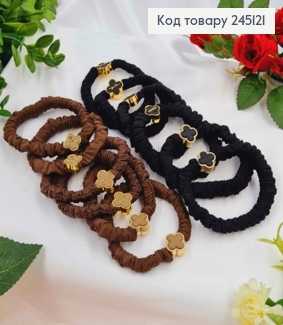 Резинка-жатка атласна 6см "Ван клів CHALEN" в асорт. коричнево-чорні 245121 фото