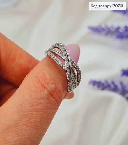 Кольцо родованное, "Лиана", в камнях Xuping 18K 170761 фото 2