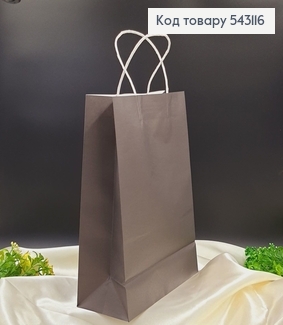 Пакет бумажный Крафт Чорный, бумажная ручка, 31х24х10см 543116 фото