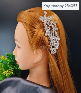 Гребень для волос  в камнях 11см, Цвети, серебряного цвета 234057 фото