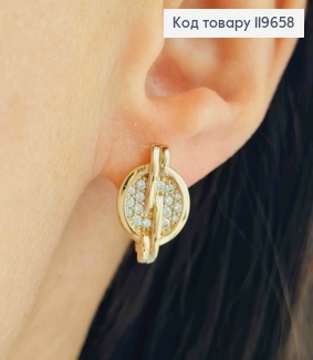Серьги "Фиерические" в Блестящих камнях, дл. 1,7см, английская застежка, Xuping 18К 119658 фото