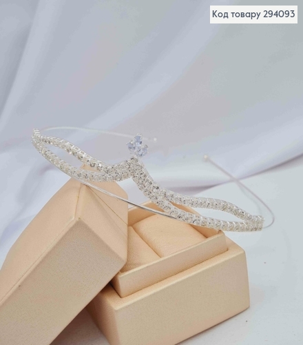 Діадема - маленька Тіара  під срібло з білими/блакитними камінцями , 2см найвища точка. 294093 фото 1