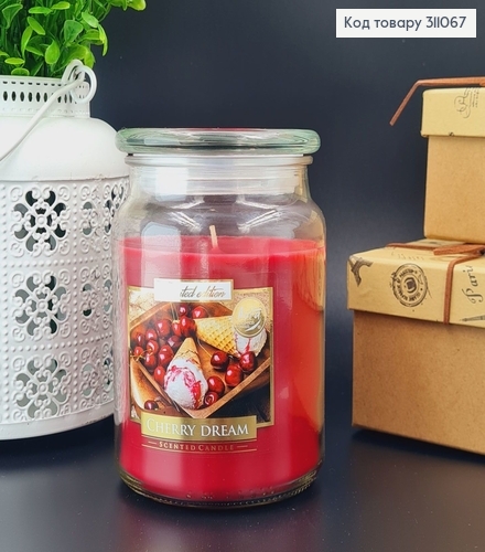 Аромасвічка в банці Вишнева мрія 500г/100годин горіння spn99-342 311067 фото 1