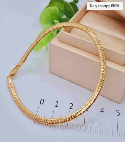 Браслет плетения СНЕЙК, ширина 3,5мм, длина 19см, Xuping 18K 151191 фото 1