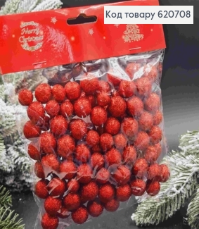 Кульки різного розміру, ЧЕРВОНІ, розмір від 1,2см до 2см, */-110шт/уп, 30гр 620708 фото