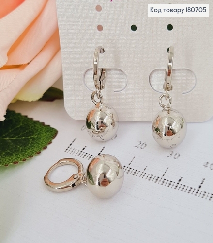 Сережки родовані кольца с подвесками Кулями, 2*1см, Xuping 180705 фото 1