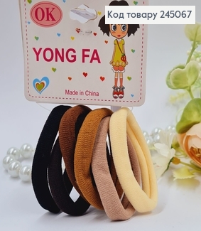 Набор резинок "Микрофибра" коричневого цвета, диаметр 5см. 6шт.\наб 245067 фото