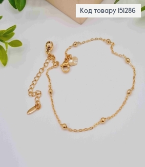 Браслет на ногу з Кульками, довжина 23+5см, Xuping 18К 151286 фото