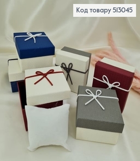 Коробка с бантиком эко кожи 8,5*9*5,5 см в асс. 513045 фото