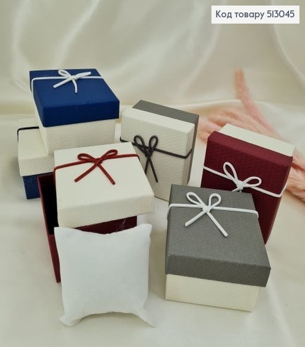 Коробка с бантиком эко кожи 8,5*9*5,5 см в асс. 513045 фото 1