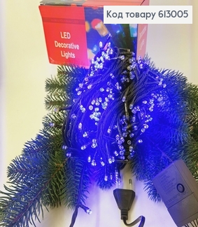 Гирлянда 500 LED 27 м черная проволока синяя 613005 фото