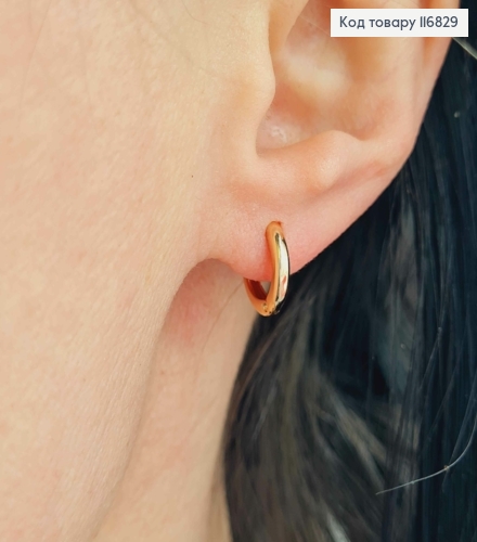 Серьги кольца 1см, Xuping 18К 116829 фото 2