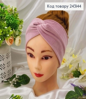 Повязка, мягкий велюр, детская, Лілово-Рожева, 16*9см, ручная работа, Украина. 275093 фото