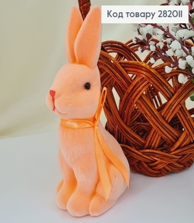 Заяц бархат персиковый 6х13,5 см 282011 фото