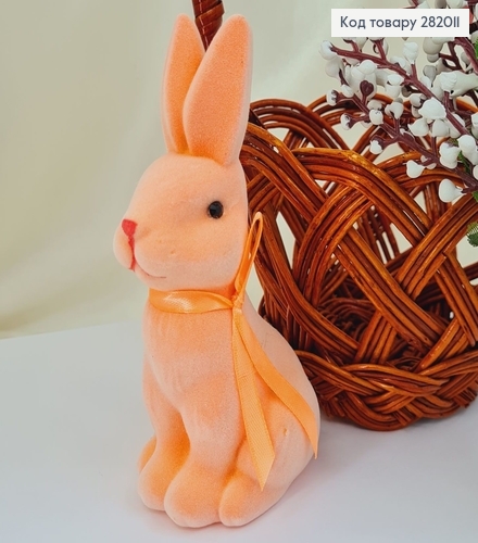 Заяц бархат персиковый 6х13,5 см 282011 фото 1
