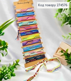 Браслет с этническим орнаментом, на затяжке, в ассортименте, ширина 1,5см 274576 фото