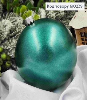 Игрушка шар 100мм "МЕТАЛЛИК", ИЗУМРУДНЫЙ цвет, новогоднее украшение пластик,Украина 610239 фото