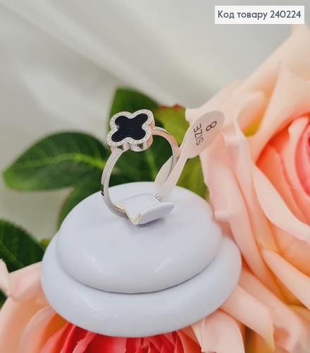 Перстень родований  "Van Cleef", Stainless Steel 240224 фото 1