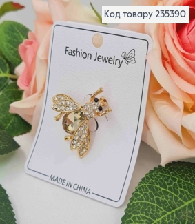 Брошь, "Муха Цокотуха" с Блестящими камешками, 3см 235390 фото