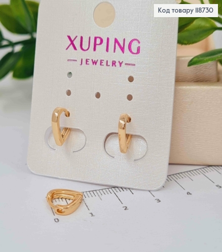 Серьги кольца, "Лепесток", 1см, Xuping 18K 118730 фото 1