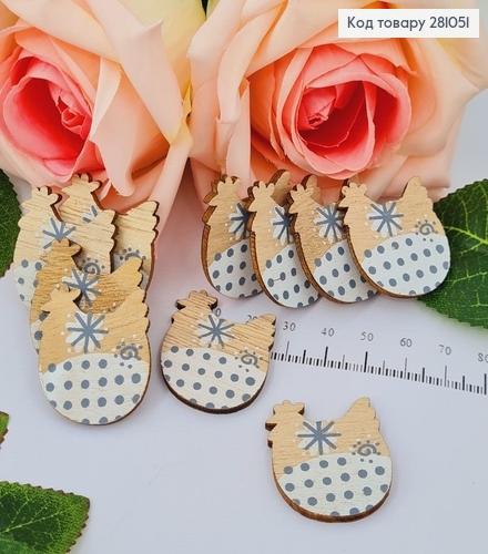 Набор деревяних курочек 10шт/уп. 281051 фото 1