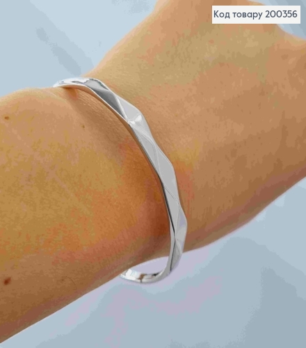 Браслет родованный овальный фактурный, длина 19см, Xuping  200356 фото 1