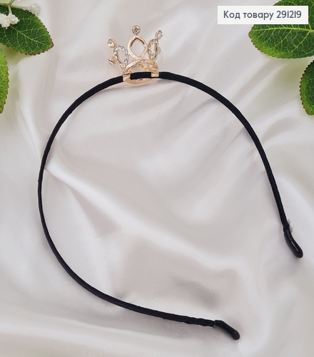 Обруч металл "Корона" с камешками (диаметр 2,5, высота 2см) в ассорт. 291219 фото 1