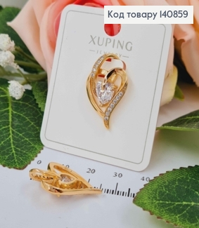 Кулон Сердечко з камінцем, 2,5см, Xuping 18K 140859 фото