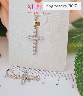Крестик родованный, из камней, 2*1,4см, Xuping 210171 фото